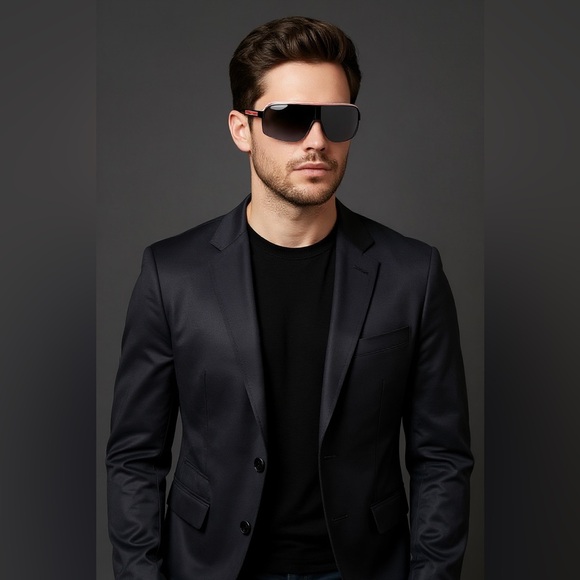 Carrera Topcar 1/N T40 Black Red men's shield sunglasses - Picture 8 of 10